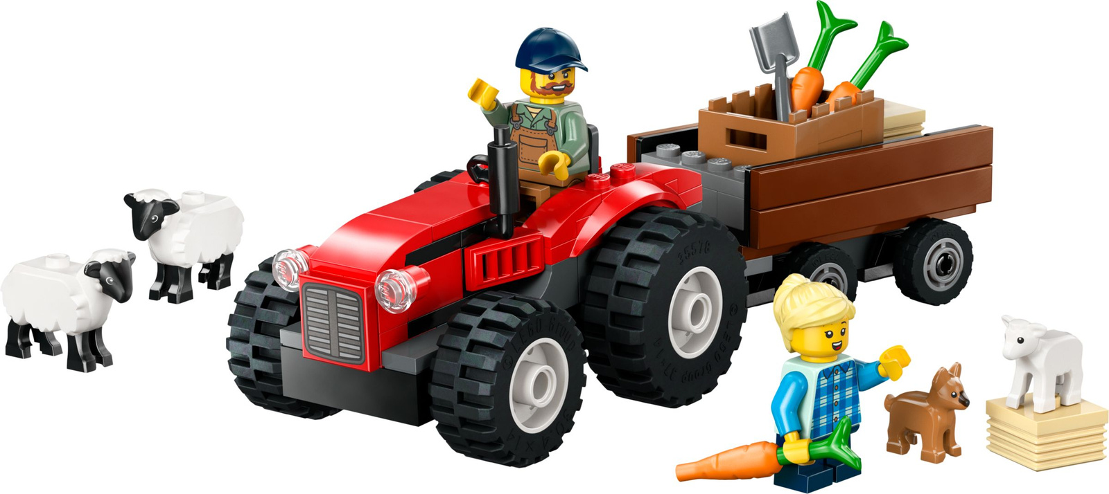 Lego City 60461 Czerwony traktor z przyczepą i owcą