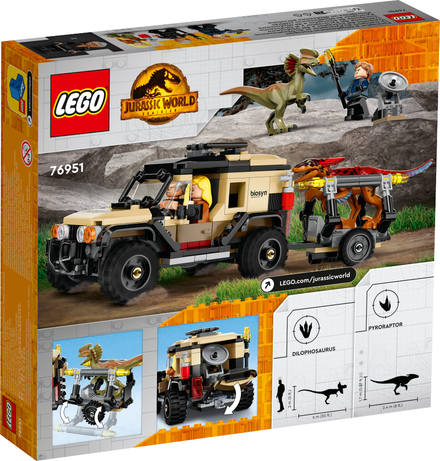 LEGO JURASSIC WORLD Transport pyroraptora i dilofozaura 76951
