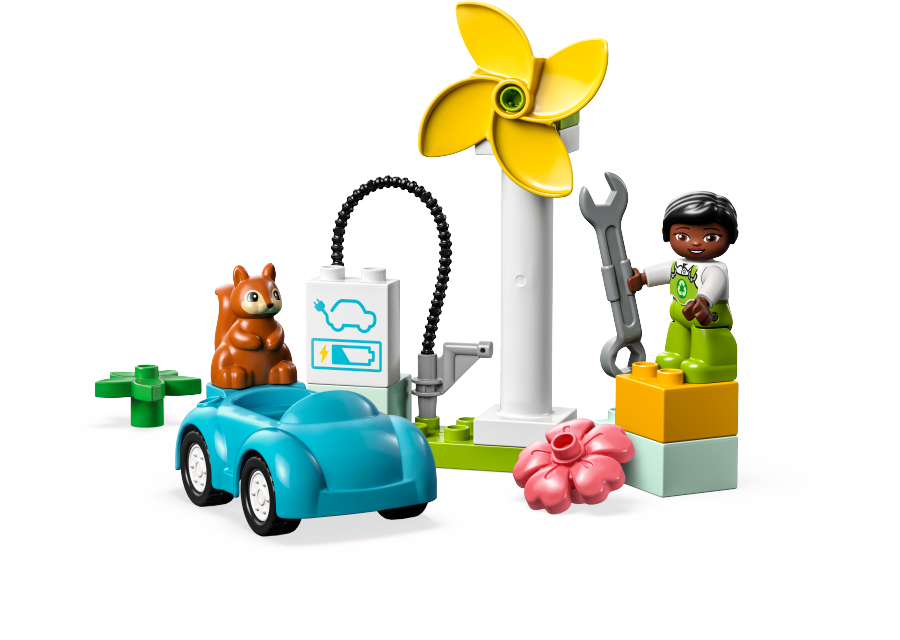 LEGO DUPLO Turbina wiatrowa i samochód elektryczny 10985