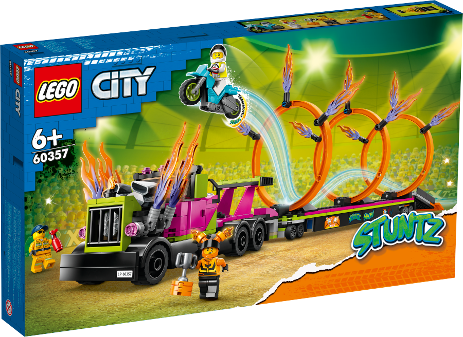 LEGO CITY Wyzwanie kaskaderskie — ciężarówka i ogniste obręcze 60357