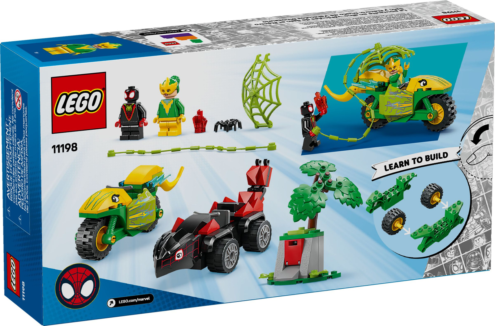 Lego Super Heroes 11198 Pościg Spina za Electro w dinopojeździe