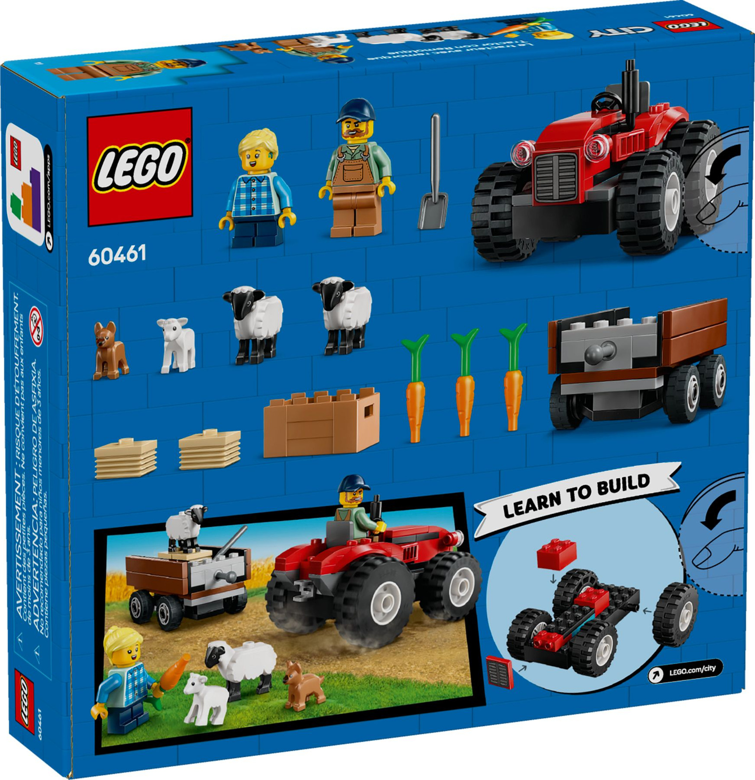 Lego City 60461 Czerwony traktor z przyczepą i owcą
