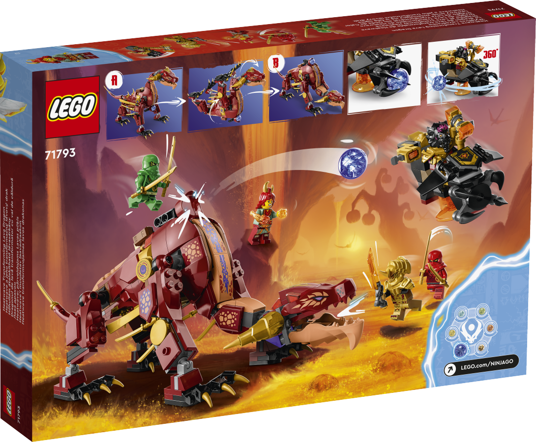 LEGO NINJAGO Lawowy smok zmieniający się w falę ognia 71793