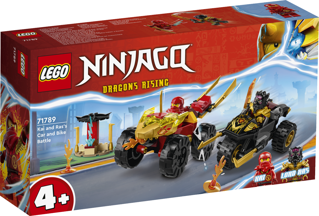 lego ninjago Bitwa samochodowo-motocyklowa między Kaiem a Rasem 71789
