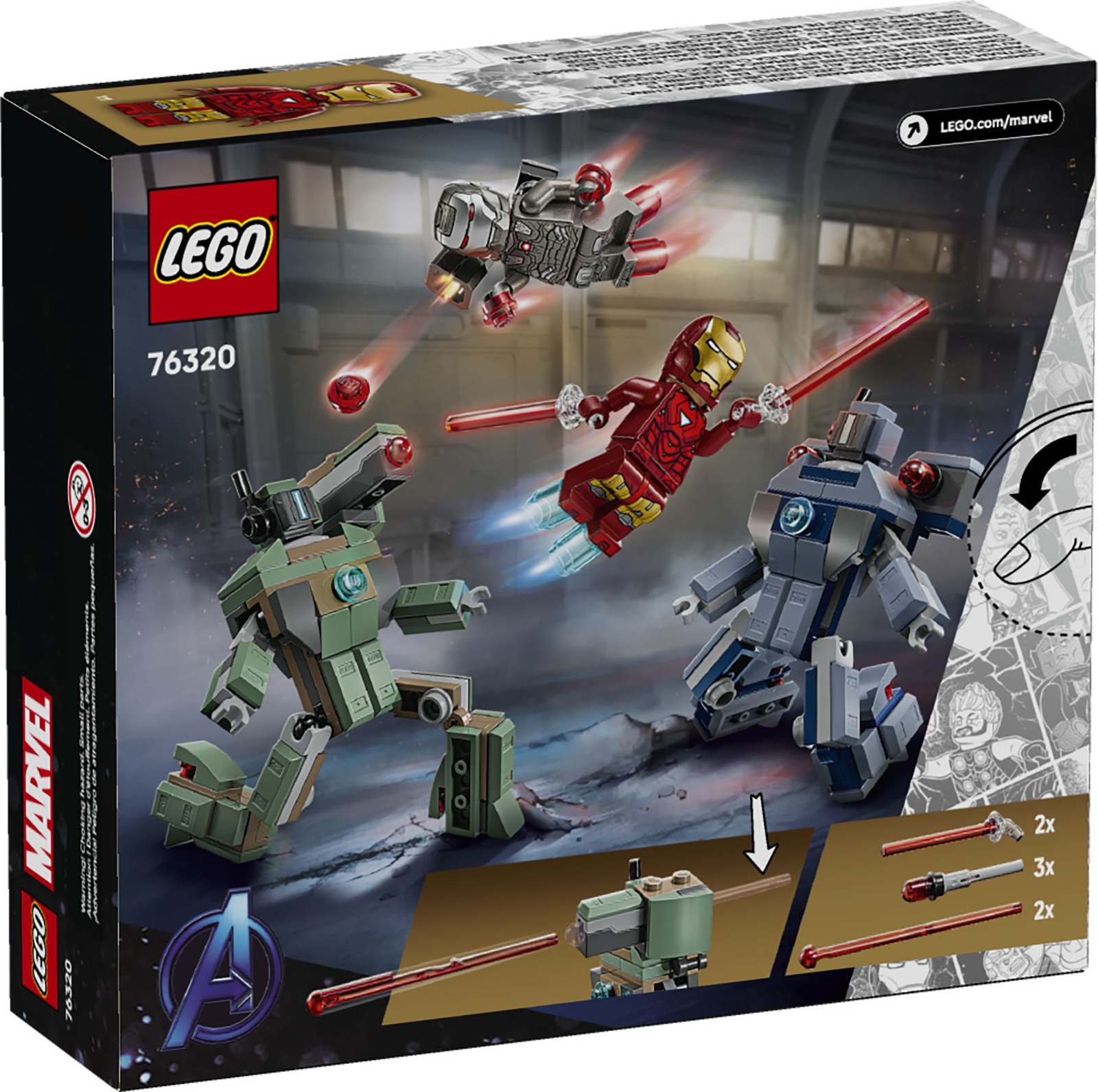 Lego Super Heroes 76320 Iron Man i War Machine kontra drony Hammera