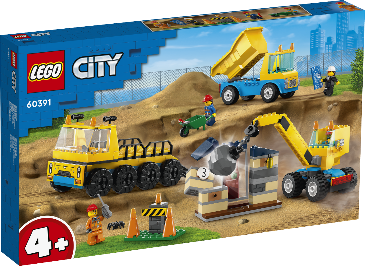 LEGO CITY Ciężarówki i dźwig z kulą wyburzeniową 60391