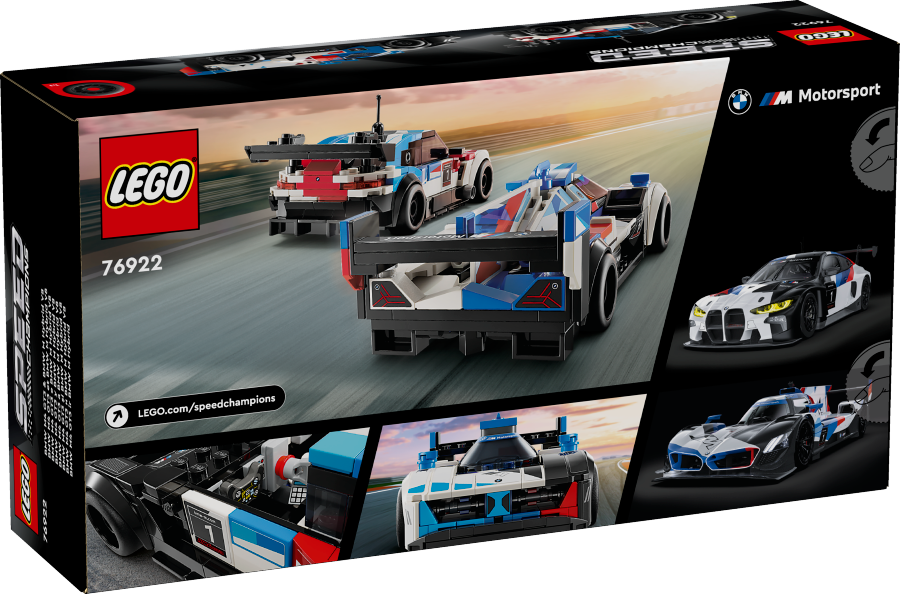 LEGO SPEED CHAMPIONS Samochody wyścigowe BMW M4 GT3 & BMW M Hybrid V8 76922