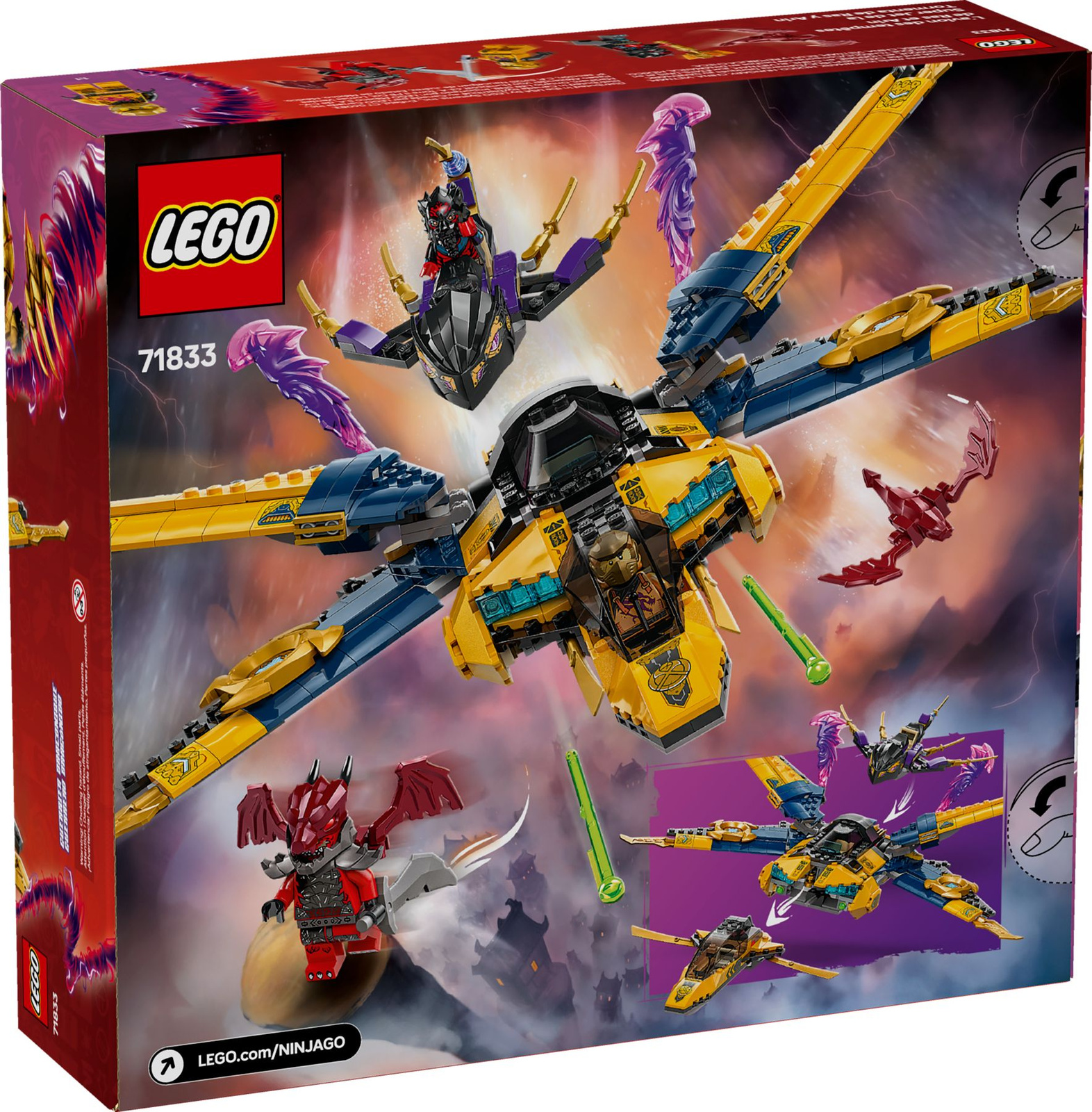 Lego Ninijago 71833 Ras i Burzowy Superodrzutowiec Arina