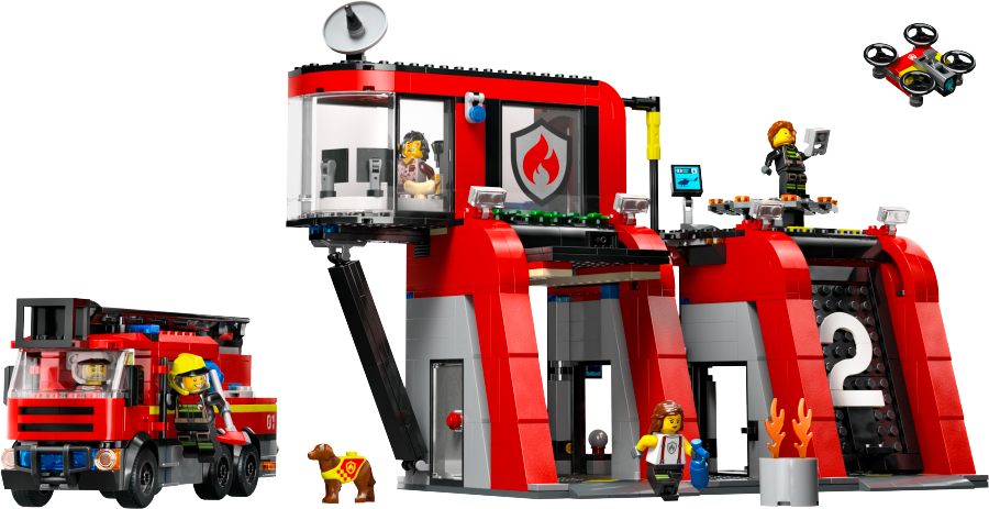 LEGO CITY Remiza strażacka z wozem strażackim 60414