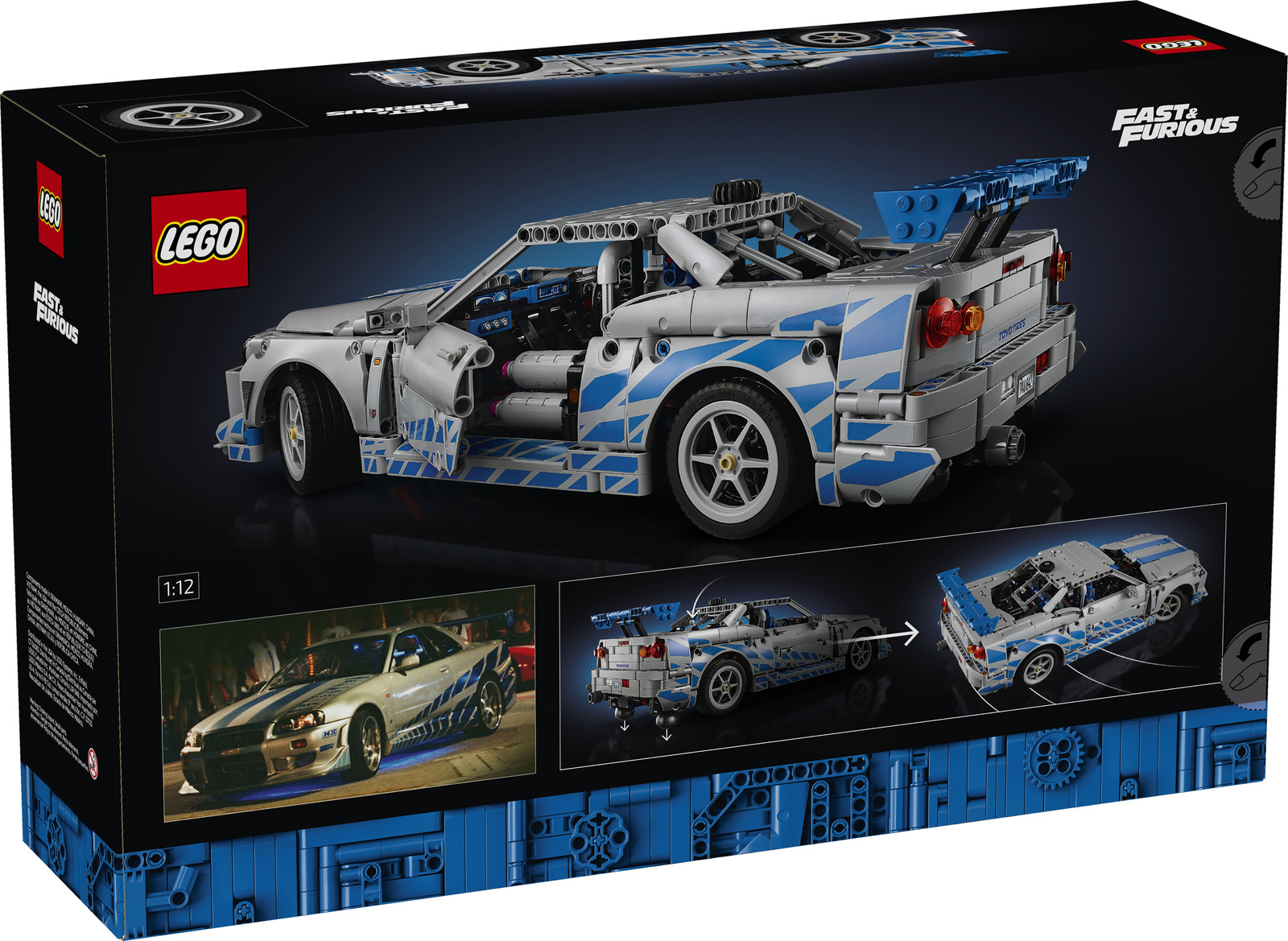 Lego Technic 42210 Samochód Nissan Skyline GT-R (R34) z filmu Za szybcy, za wściekli