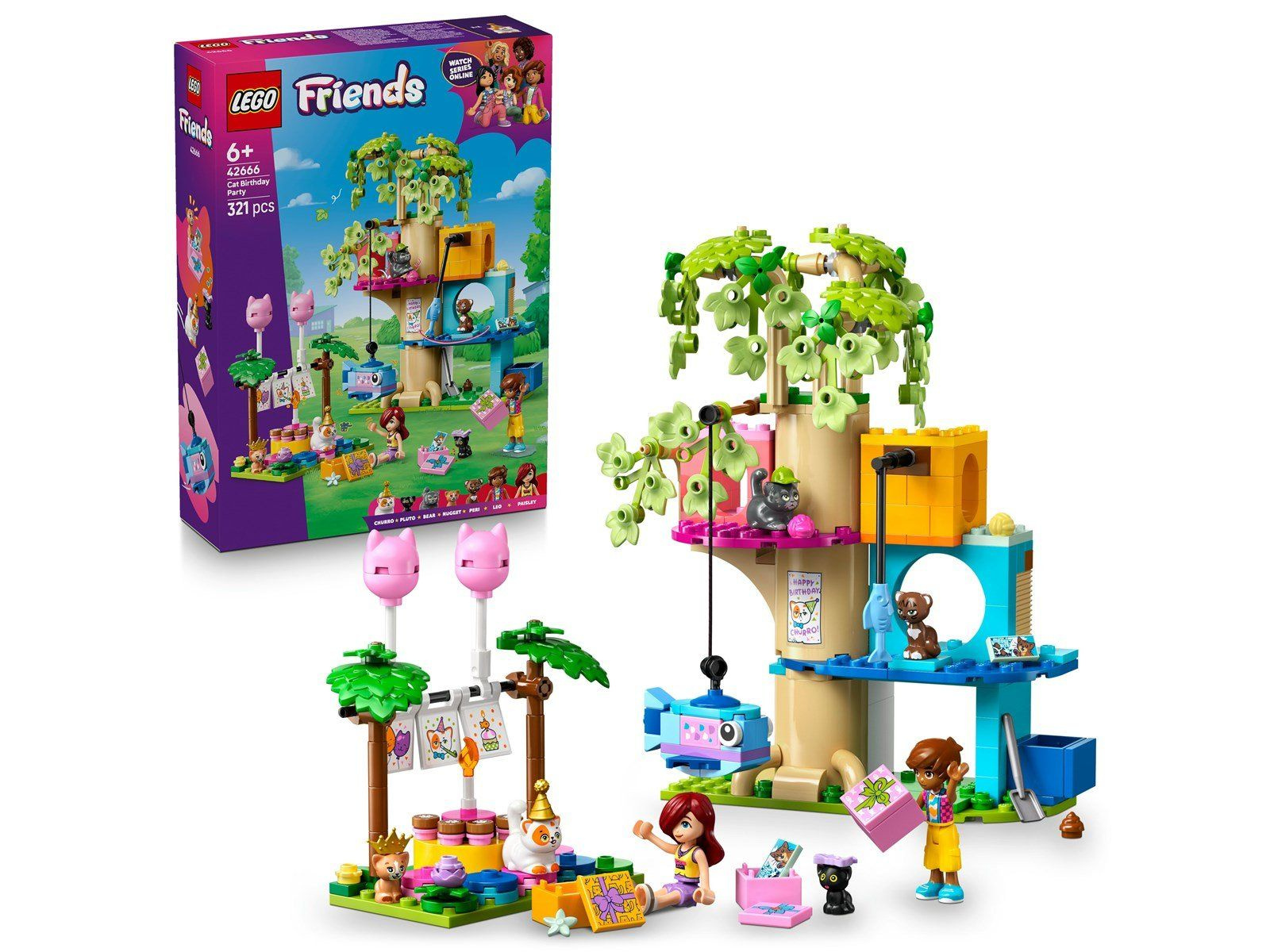 Lego Friends 42666 Kocie przyjęcie urodzinowe i domek na drzewie