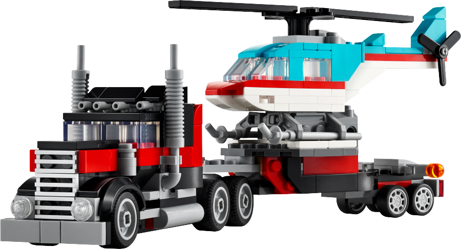 LEGO CREATOR Ciężarówka z platformą i helikopterem 31146