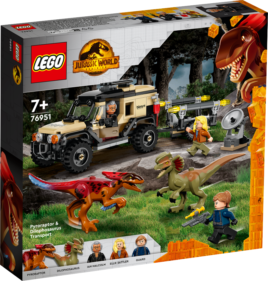 LEGO JURASSIC WORLD Transport pyroraptora i dilofozaura 76951