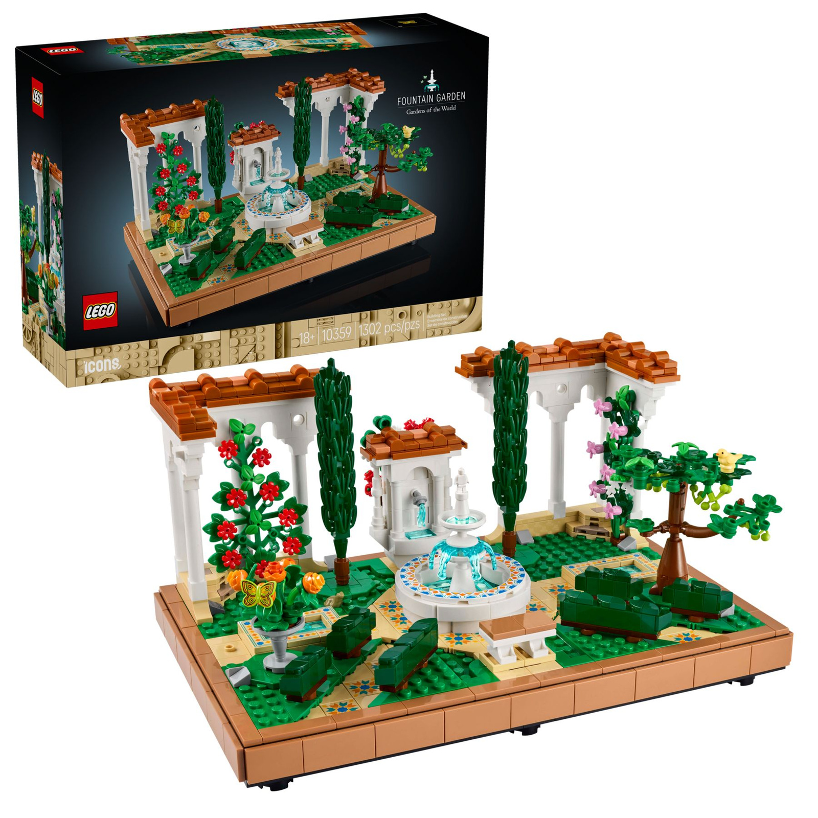Lego Icons 10359 Fontanna w ogrodzie