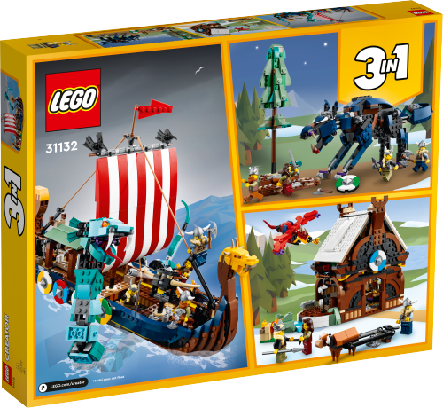 LEGO CREATOR Statek wikingów i wąż z Midgardu 31132
