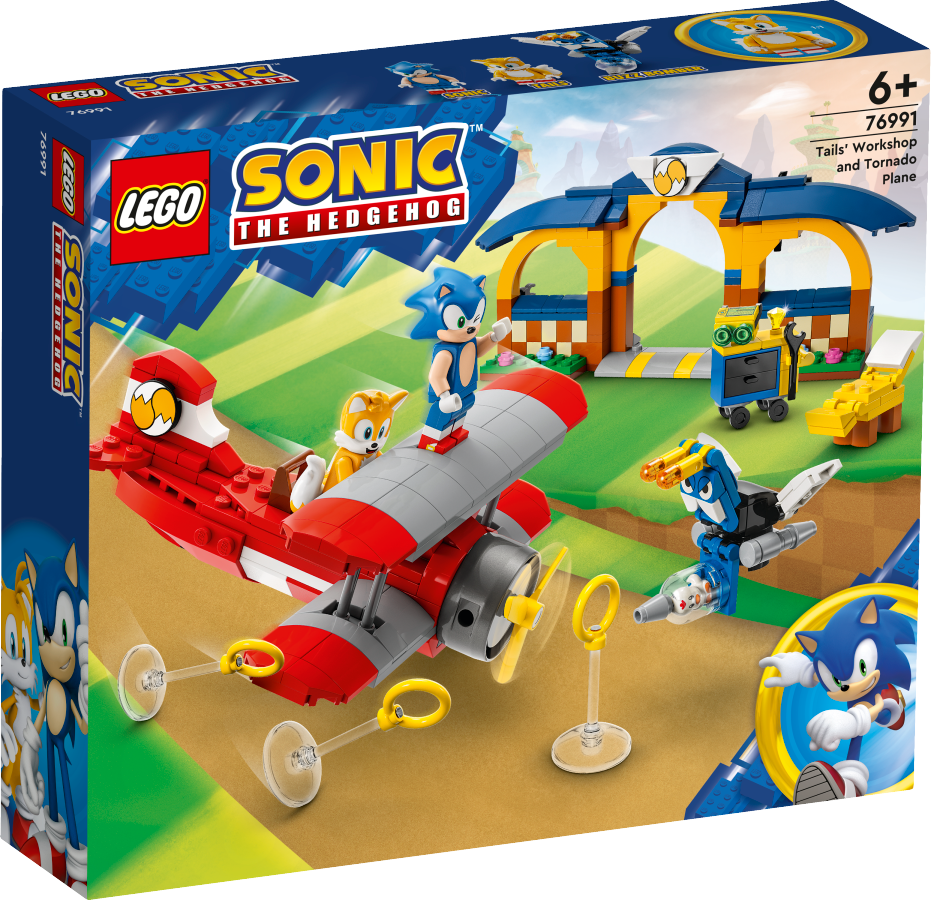 LEGO SONIC Tails z warsztatem i samolot Tornado 76991