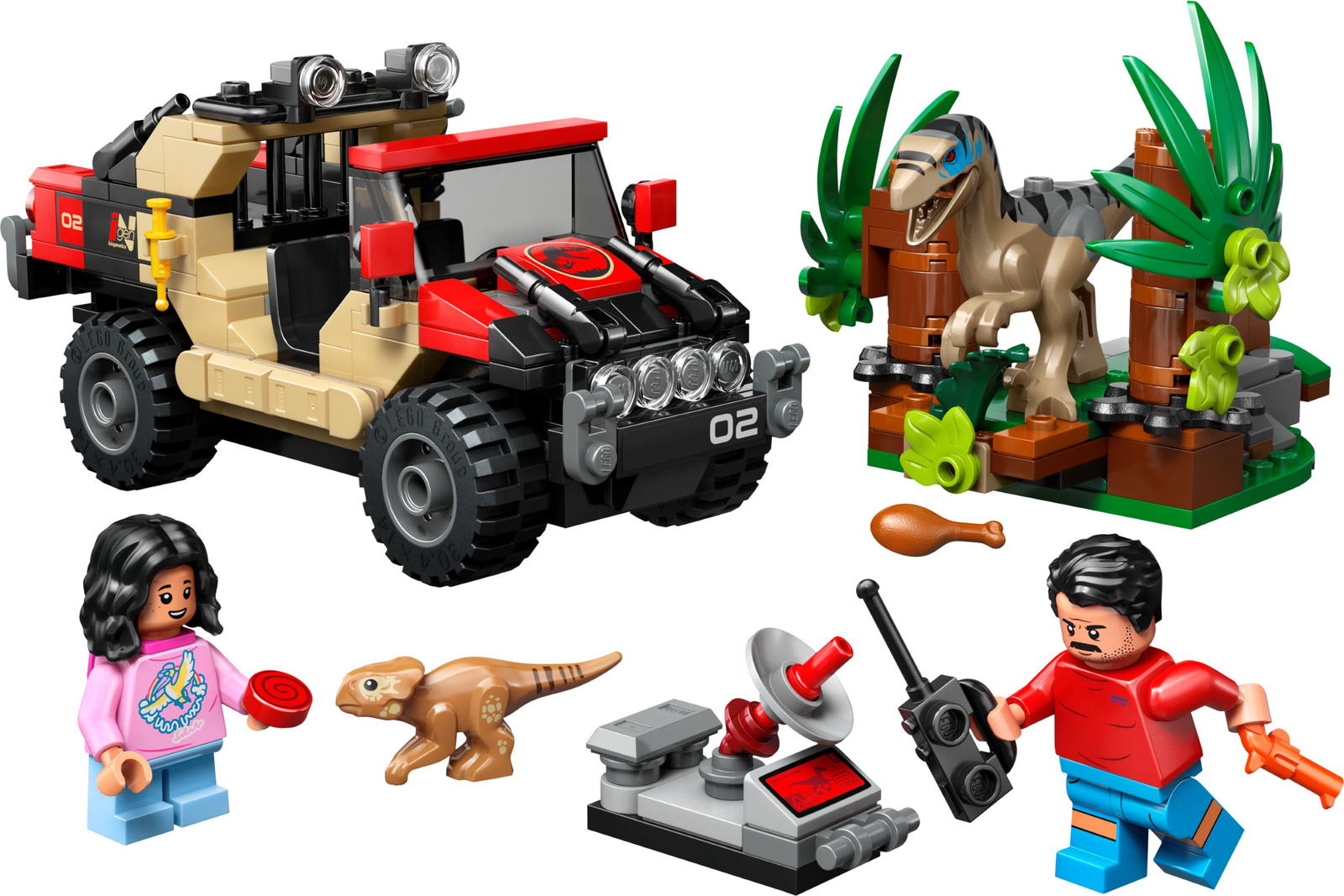 Lego Jurassic World 76972 Ucieczka terenówką przed raptorem