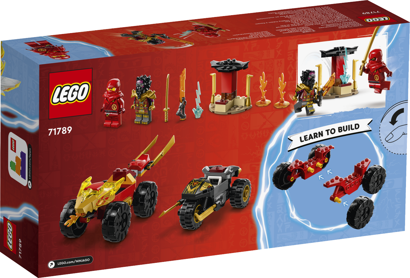 lego ninjago Bitwa samochodowo-motocyklowa między Kaiem a Rasem 71789