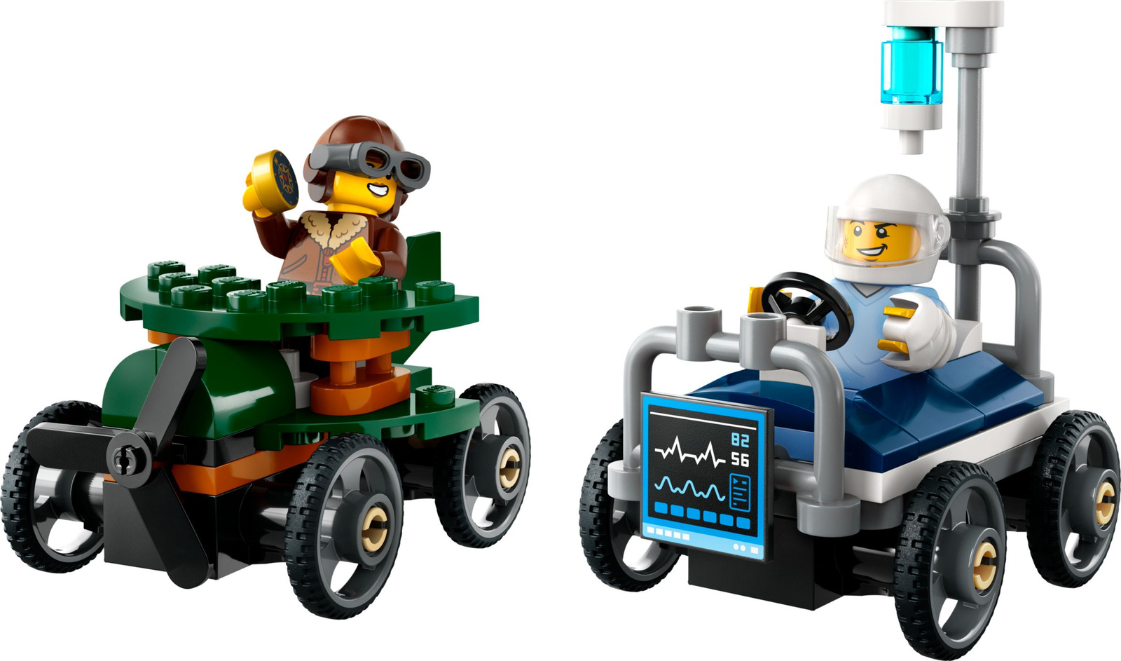 Lego City 60459 Samolot kontra łóżko szpitalne: Zestaw wyścigówek