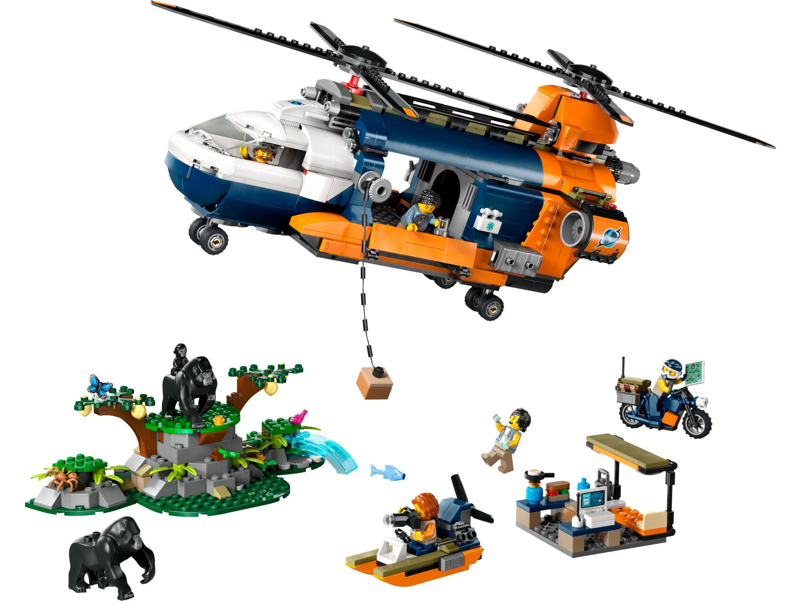 Lego City 60437 Helikopter badaczy dżungli w bazie