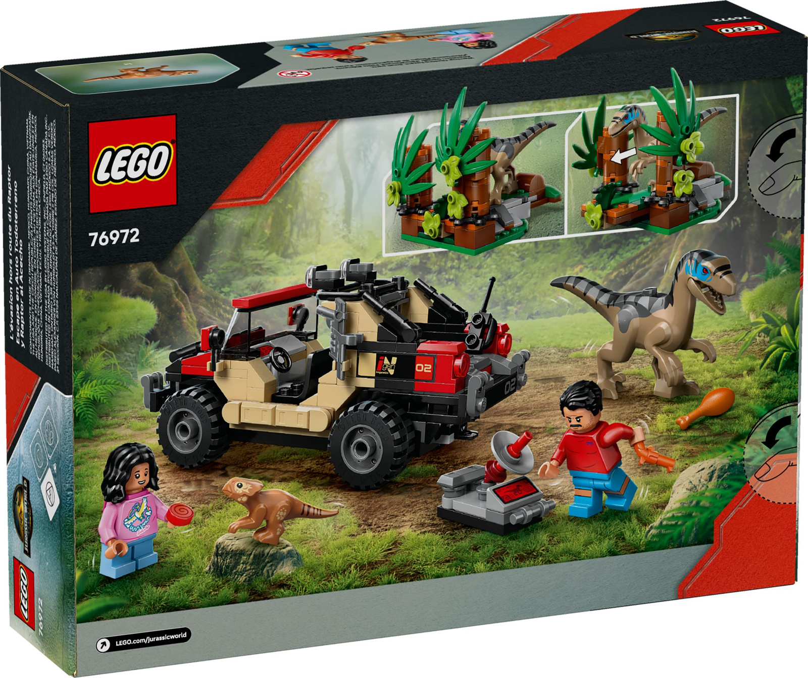 Lego Jurassic World 76972 Ucieczka terenówką przed raptorem