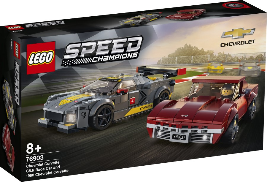 LEGO SPEED CHAMPIONS  Samochód wyścigowy Chevrolet Corvette C8.R i 1968 Chevrolet Corvette 76903