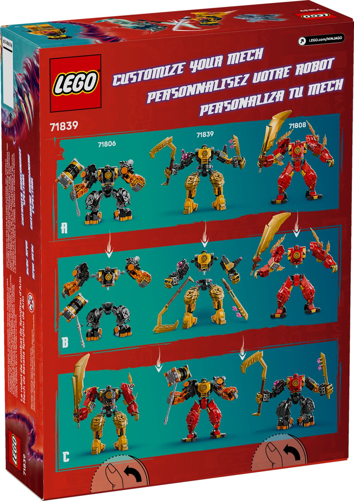 Lego Ninjago 71839 Mech bojowy Spinjitzu Arina