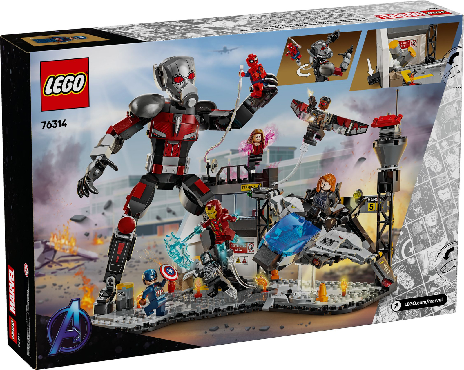 Lego Super Heroes 76314 Kapitan Ameryka: Wojna bohaterów - bitwa