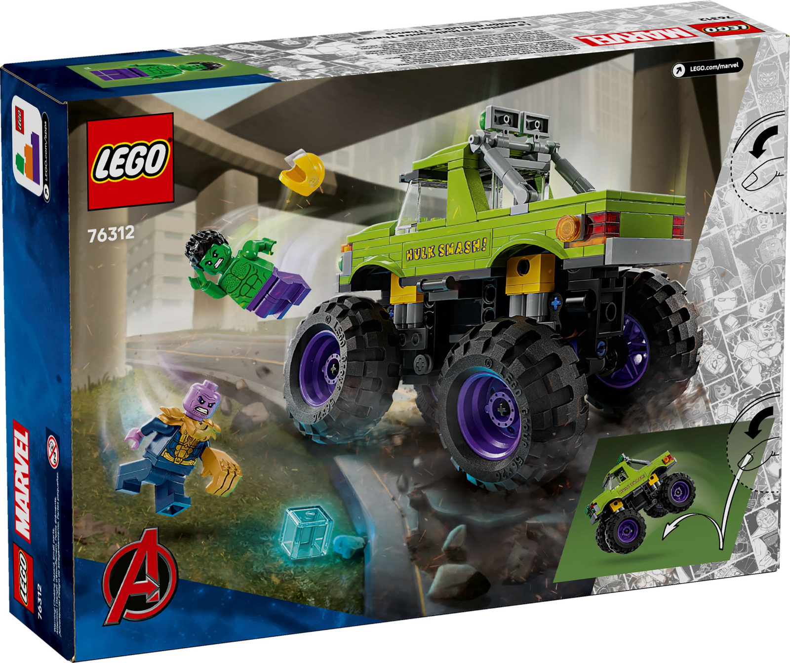 Lego Super Heroes 76312 Monster truck Hulka kontra Thanos