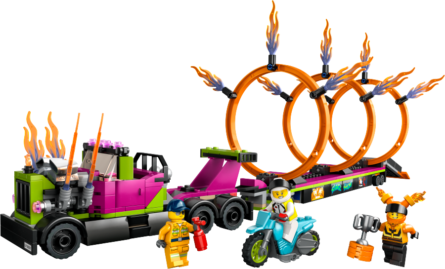 LEGO CITY Wyzwanie kaskaderskie — ciężarówka i ogniste obręcze 60357