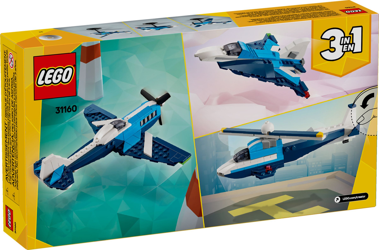 Lego Creator 31160 Statek powietrzny: samolot wyścigowy