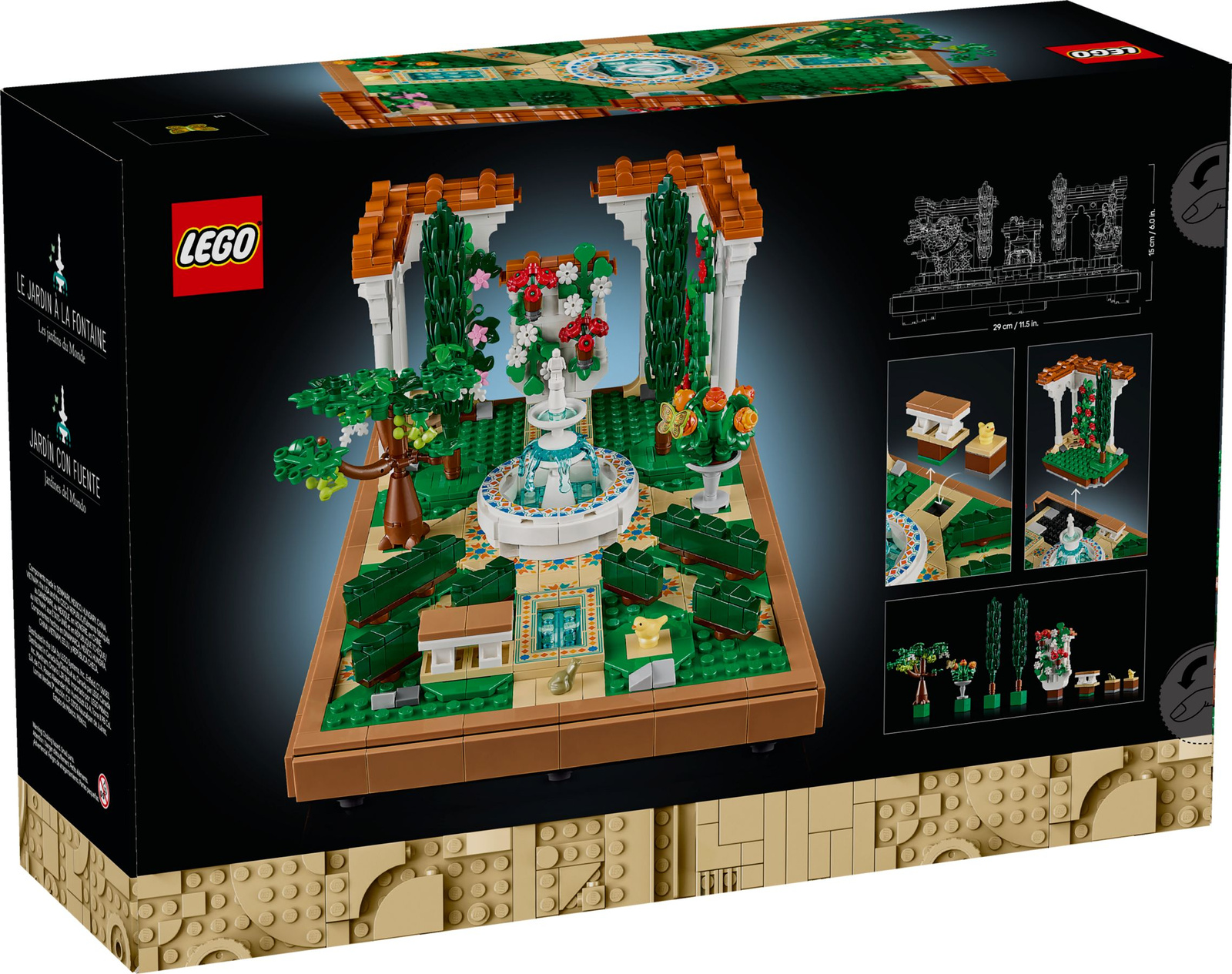Lego Icons 10359 Fontanna w ogrodzie