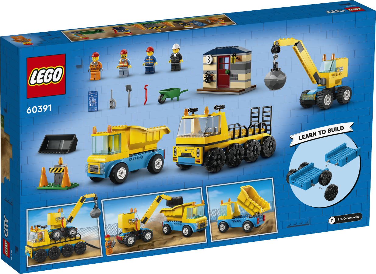 LEGO CITY Ciężarówki i dźwig z kulą wyburzeniową 60391