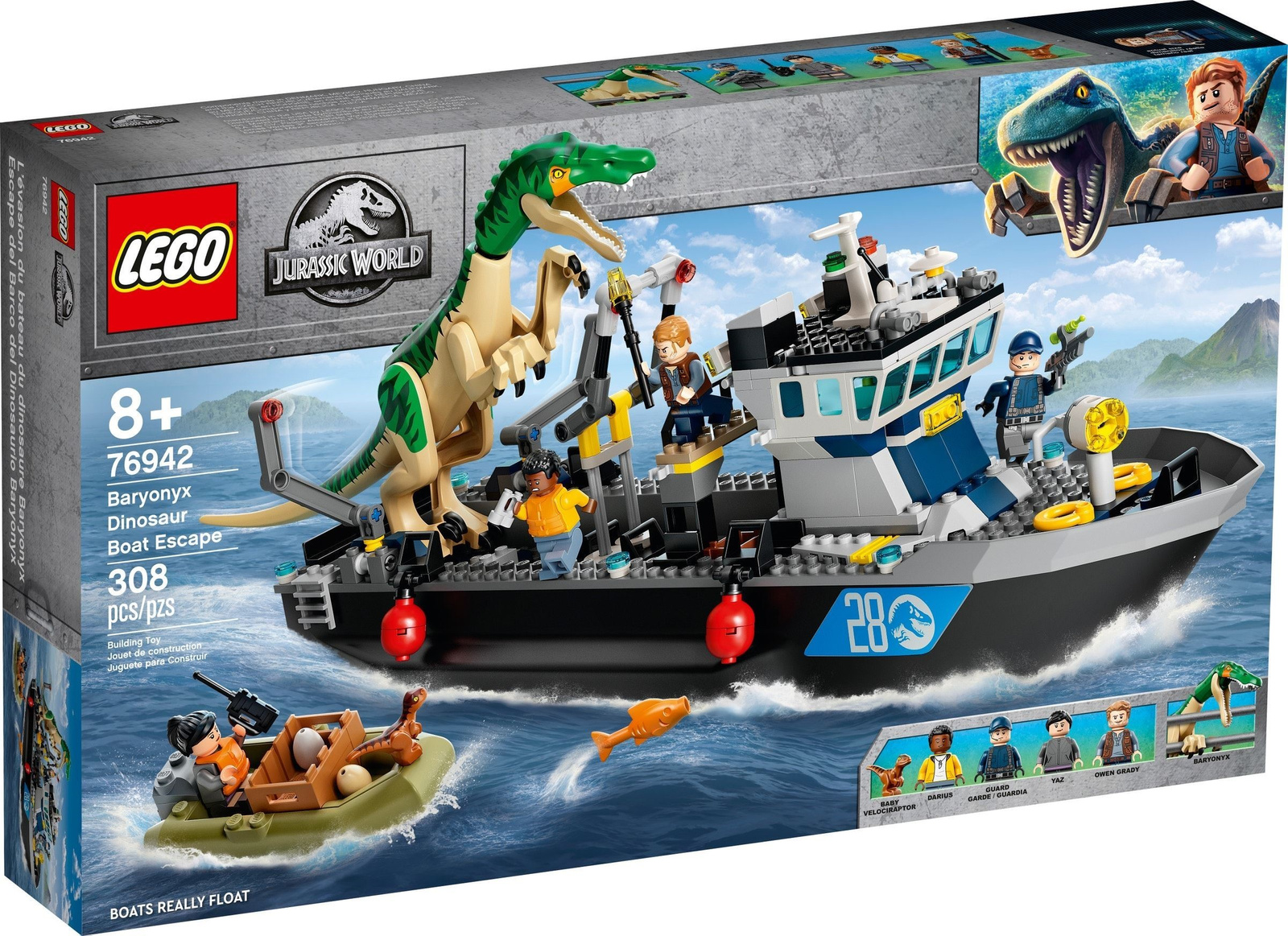 LEGO JURASSIC WORLD™  Barionyks i ucieczka łodzią 76942