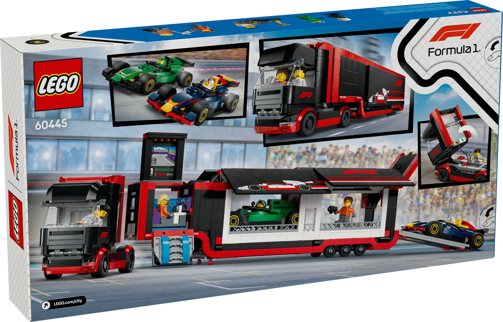Lego City 60445 Ciężarówka z bolidami RB20 i AMR24 F1
