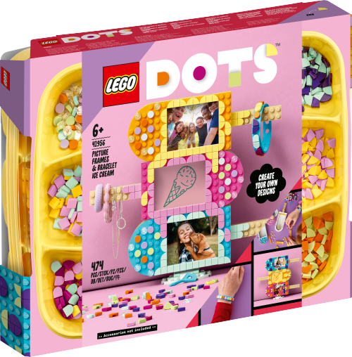 LEGO DOTS Ramki na zdjęcia w kształcie lodów i bransoletka 41956