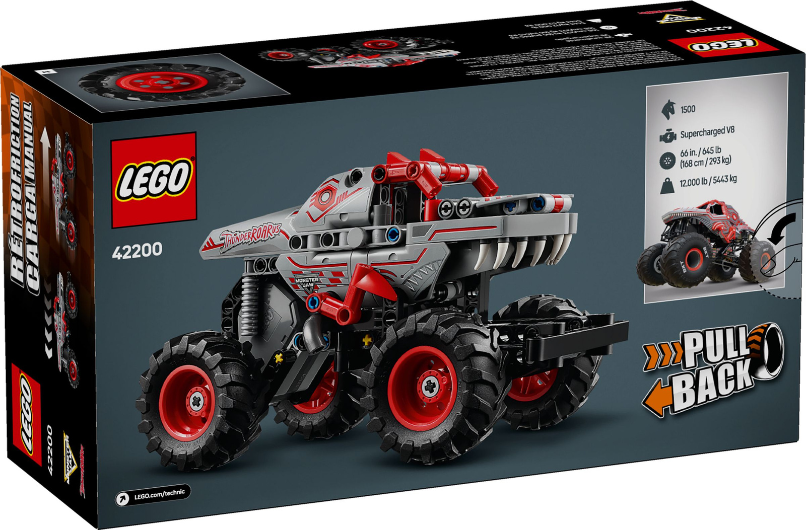 Lego Technic 42200 Monster Jam ThunderROARus z napędem typu pull-back