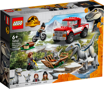 LEGO JURASSIC WORLD Schwytanie welociraptorów Blue i Bety 76946