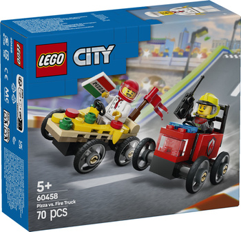 Lego  City 60458 Zestaw wyścigówek: pizza kontra wóz strażacki 