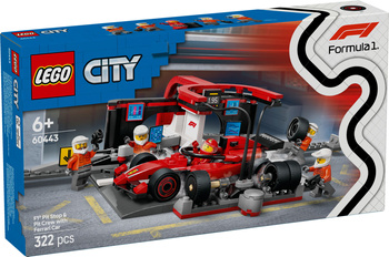 Lego City 60443 Pit stop i mechanicy z bolidem Ferrari 