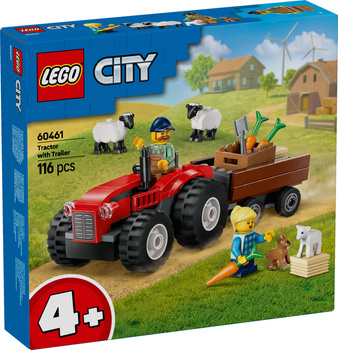 Lego City 60461 Czerwony traktor z przyczepą i owcą